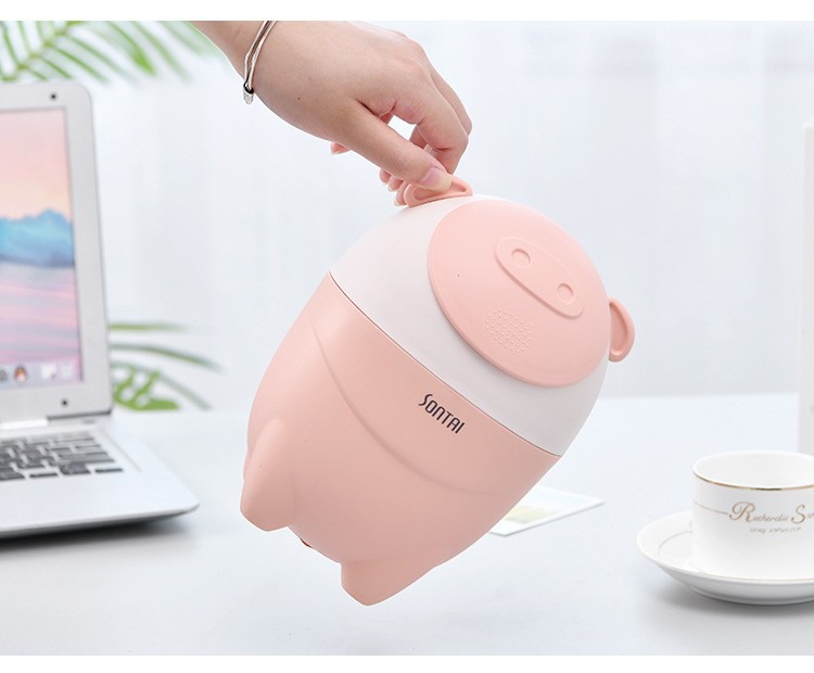 Creative cartoon cute pig desktop trash can, push-type large-capacity multi-functional compact classified trash can detail image 12