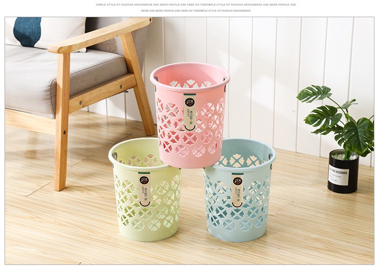 Round, durable, large-capacity household classified trash can detail image 8