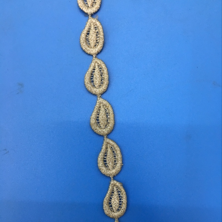 晶彩花边、水溶金丝线花朵花边太阳花条码花边。 Item Picture