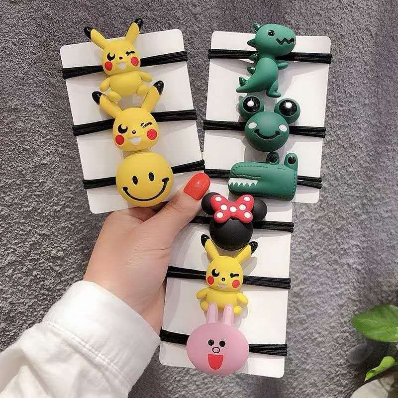 Cute cartoon rope women simple temperament hair ring Korean version of sweet rubber band women tie head net red skin cover sen female hair rope thumbnail