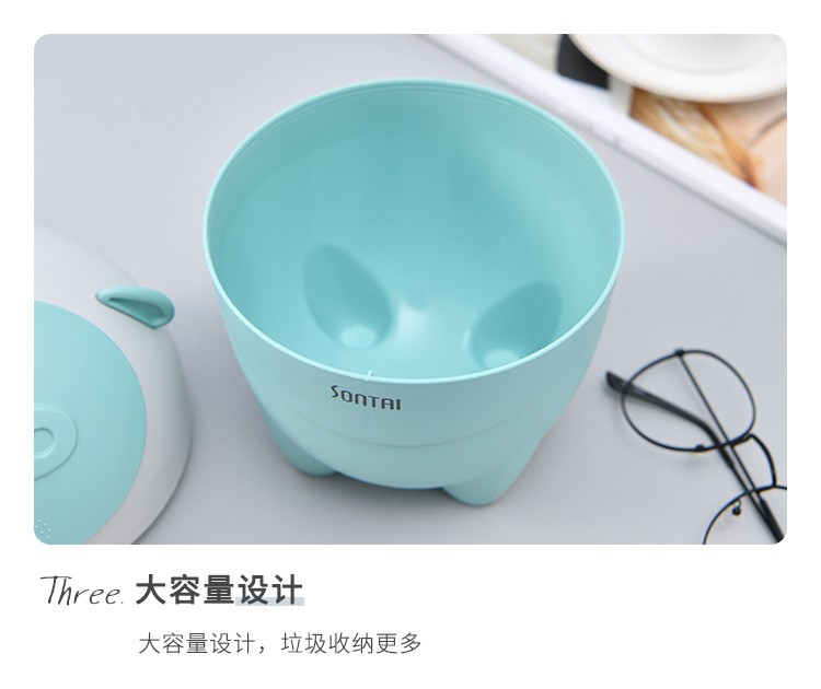 Creative cartoon cute pig desktop trash can, push-type large-capacity multi-functional compact classified trash can detail image 8