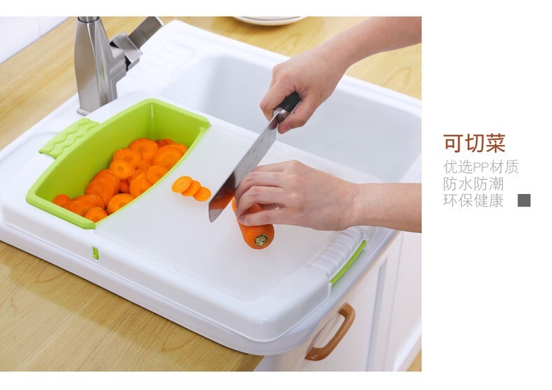 新款创意家用可伸缩沥水式塑料菜板多功能宿舍切水果塑料厨房案板详情5
