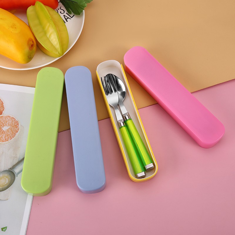 Portable Tableware Stainless Steel Spoon Fork Chopsticks Knife 3-Piece Student Tableware Set Travel Set undefined
