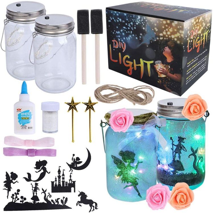 Diy Maison can lamp fairy lamp Amazon exploded creative educational children's toy set box wishing bottle lamp