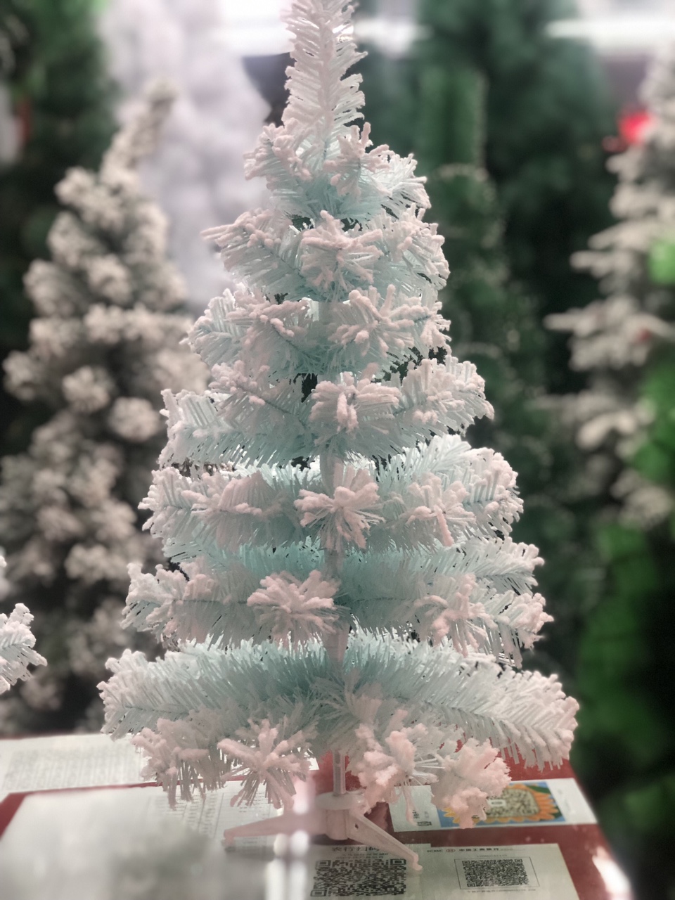 Pink Blue Christmas Tree Snow Tree 11