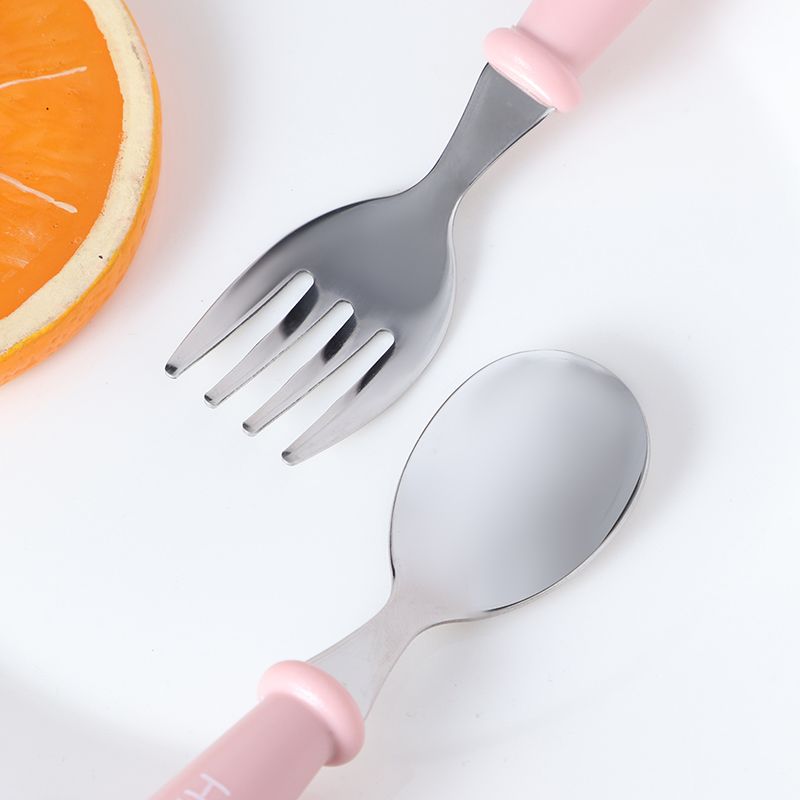 Stainless Steel Spoon Cartoon Children's Two-Piece Spoon And Fork Set Creative Portable Box Tableware undefined