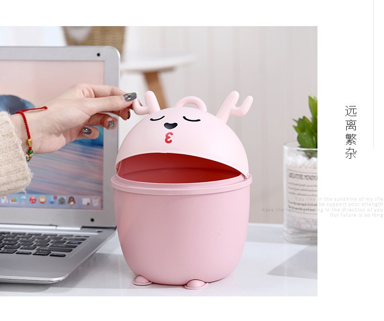 Cartoon Deer compact desktop multi-functional trash can detail image 13