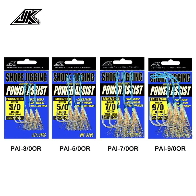 JK Slow-rocking luminous iron plate hook, deep-sea boat fishing anti-bite binding hook, fluorescent feather color Silk Road Asian single hook, false bait lead fishing hook Application Scenario