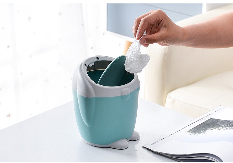 Cartoon little white rabbit desktop trash can detail image 11