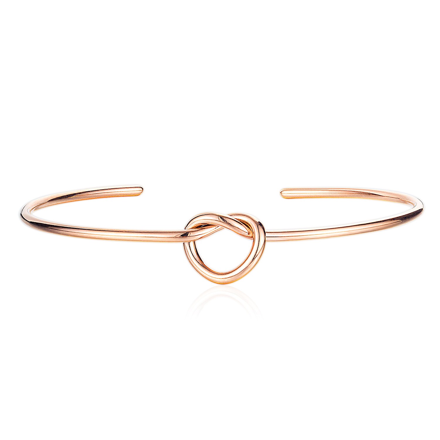 Hot-selling fashionable Instagram niche design knotted heart-shaped titanium steel bracelet for women, simple and versatile open bracelet detail image 3