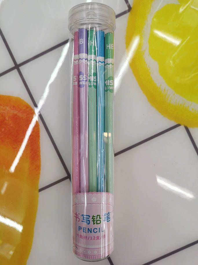 圆梦6821 12支装多色移印铅笔学生文具用品