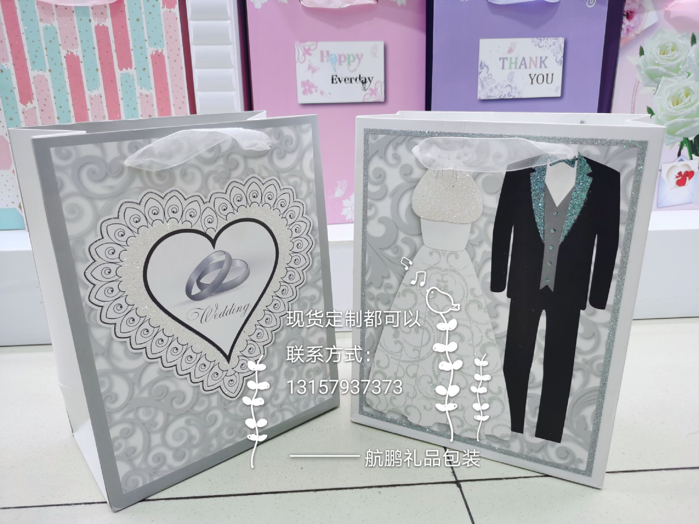 Wedding gift bags, return gift bags, handbags, large paper bags, wedding boxes, wedding candy bags, Douyin same style in stock details Picture