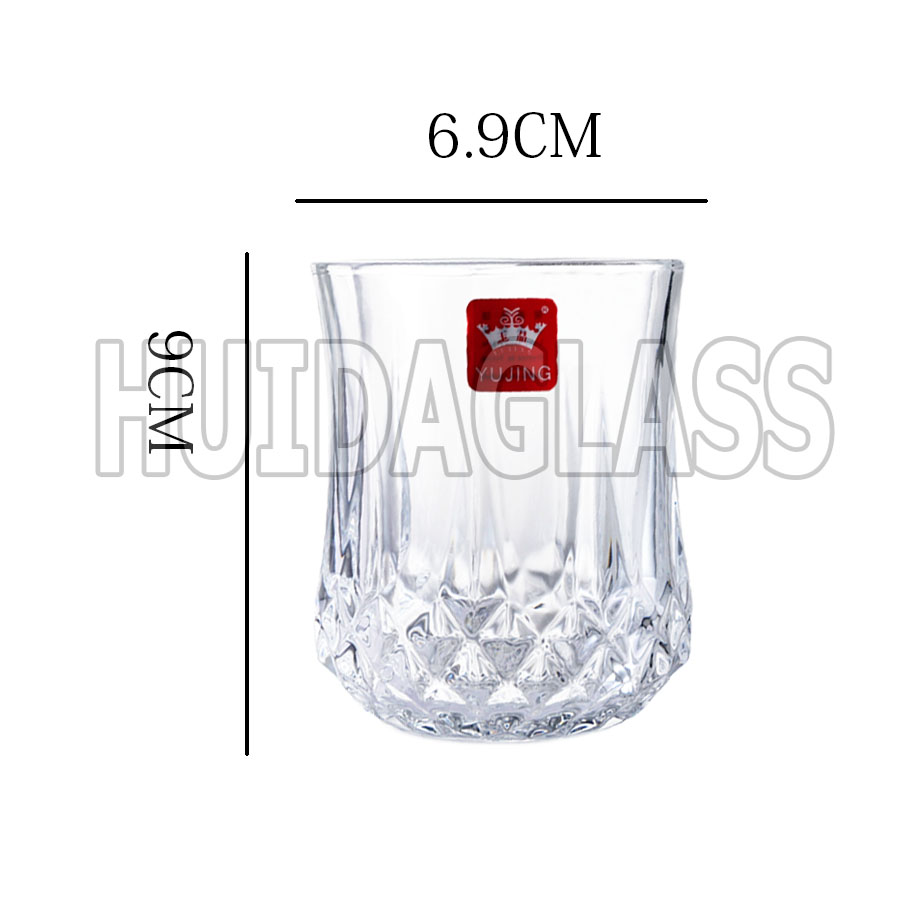 Yiwu Good Goods Huida Glass 6.9*9Cm Glass Cup Yjsk-3801 Specification drawing
