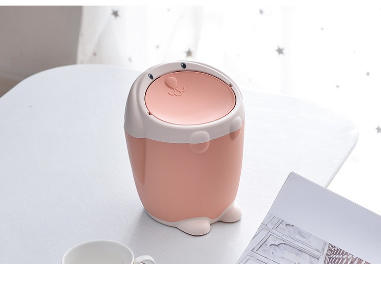 Cartoon little white rabbit desktop trash can detail image 12