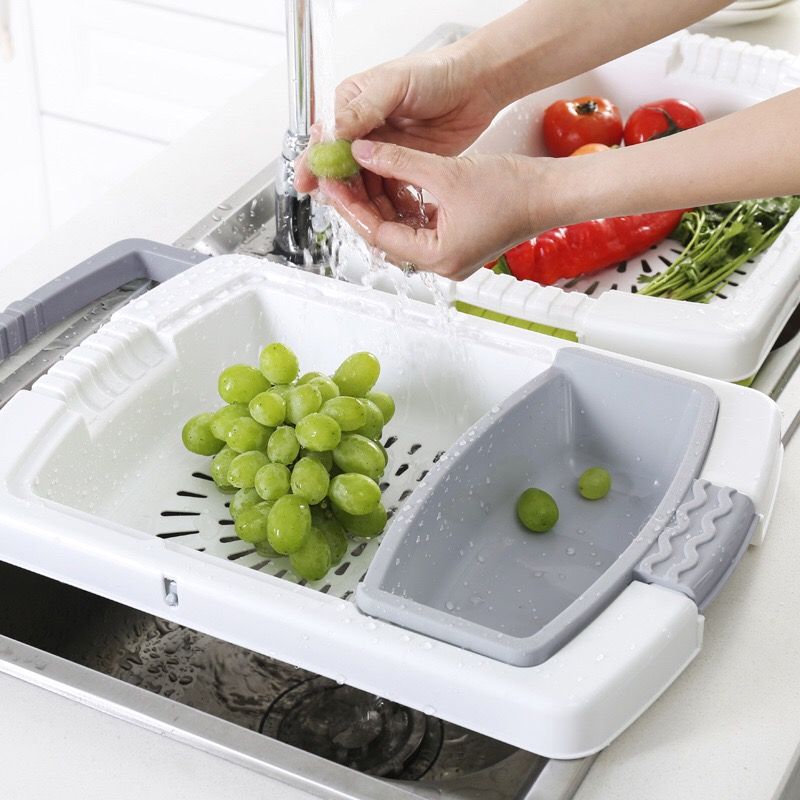 新款创意家用可伸缩沥水式塑料菜板多功能宿舍切水果塑料厨房案板