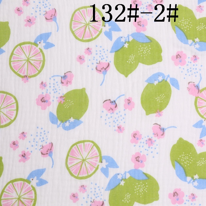 双层纱布双层绉布全棉纱布双层绉布印花绉布印花纱布全棉印花绉布防蚊裤睡衣家居服睡裙婴童母婴儿童纯棉面料详情图5
