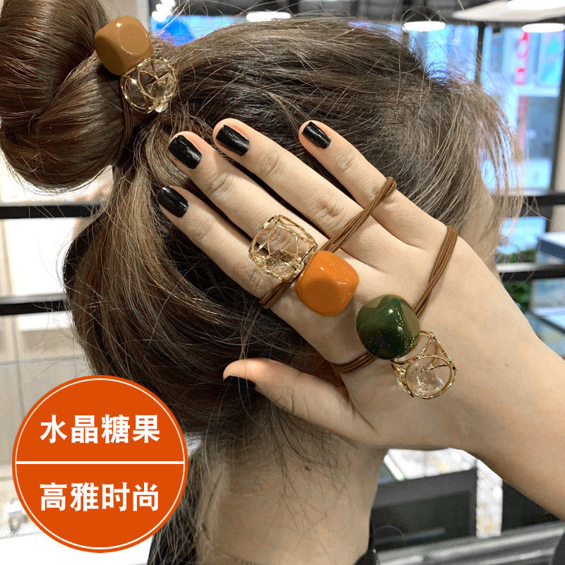 Bracelet dual use hair ring Korean version of simple tie hair rubber band high stretch headband web celebrity girls hair rope Korean hair rope thumbnail