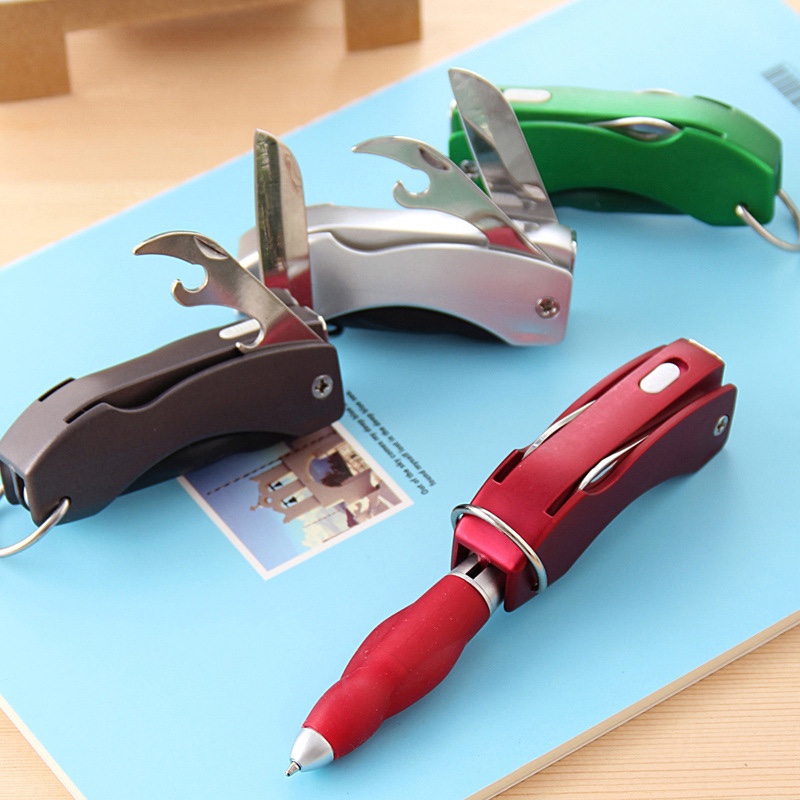 Ballpoint pen Multi-functional ballpoint pen envelope opener bottle opener Light pen Keychain can print advertising ballpoint pen thumbnail