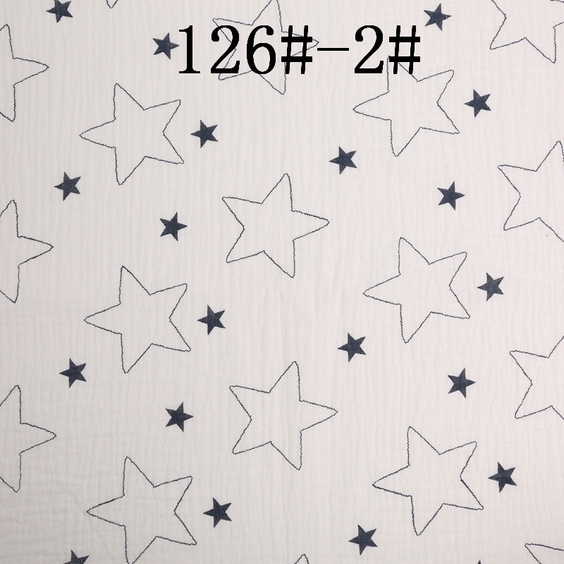 双层纱布双层绉布全棉纱布双层绉布印花绉布印花纱布全棉印花绉布防蚊裤睡衣家居服睡裙婴童母婴儿童纯棉面料详情图7