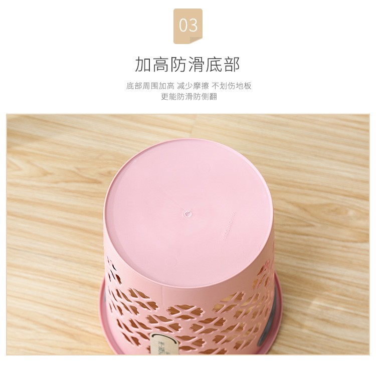 Round, durable, large-capacity household classified trash can detail image 4