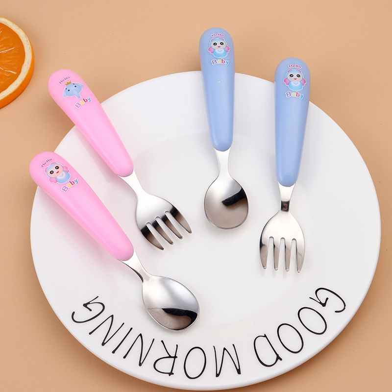 儿童餐具便携套装 304不锈钢勺子叉子训练筷餐具宝宝卡通叉勺套装