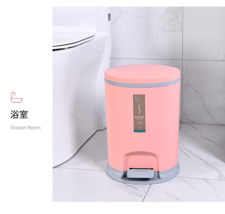 Creative and fashionable home, pedal and hand-press trash can small size detail image 13