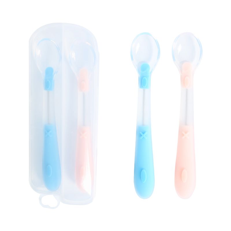 软头硅胶婴儿勺 幼儿宝宝餐具汤勺喂养勺 厂家直销柔软米糊辅食勺