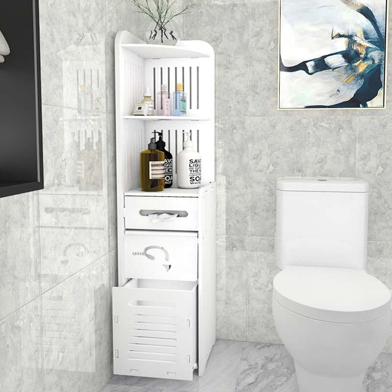 Sink storage rack Toilet waterproof white storage cabinet Toilet floor side cabinet Toilet storage cabinet