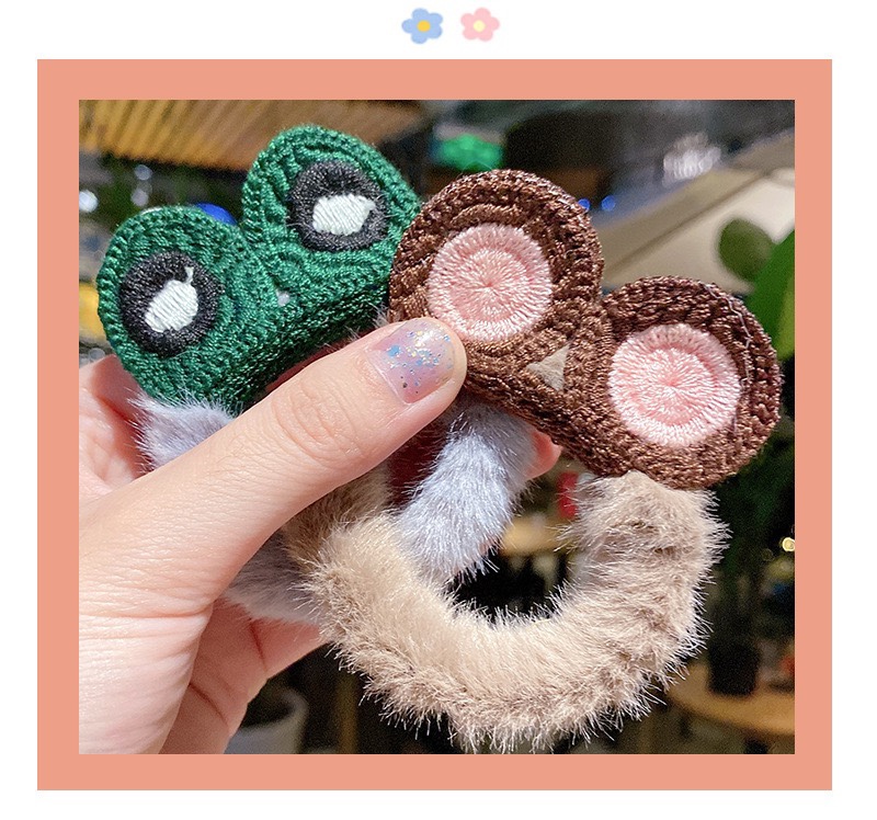Rabbit fur hair bands and ear rubber bands details Picture