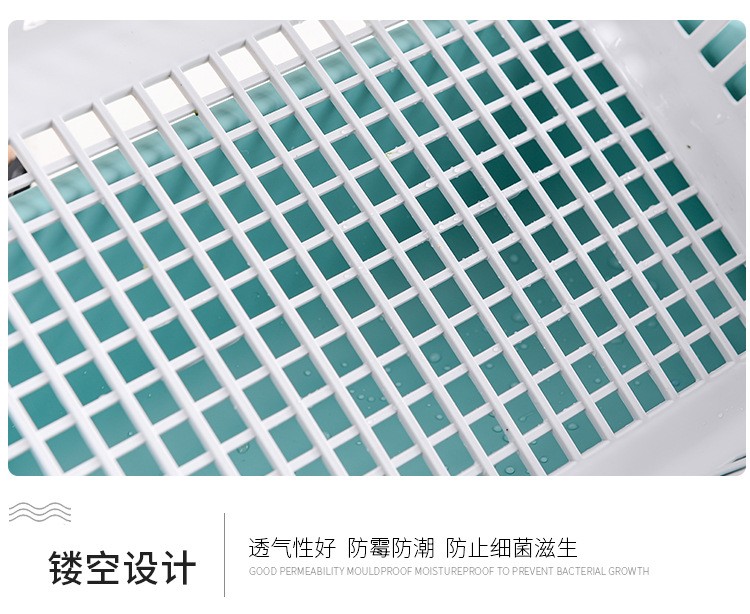 碗筷收纳分层沥水水萝 纯色带盖镂空设计水萝详情图6