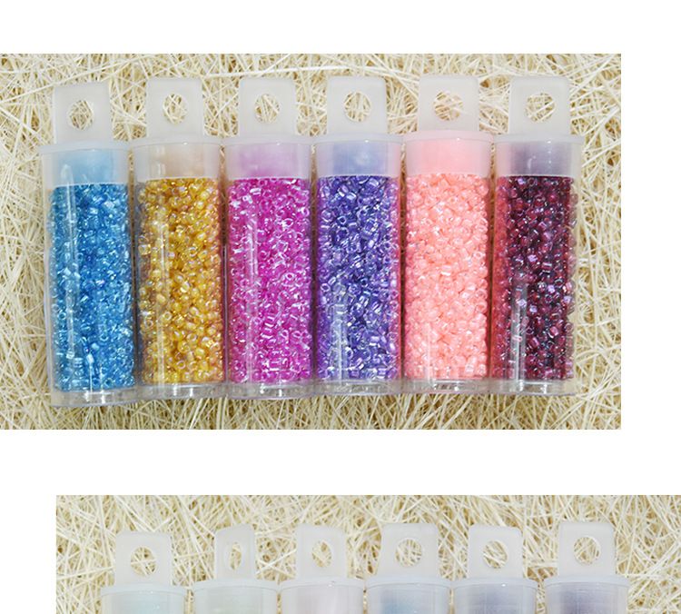 日本进口米珠透明塑料圆管带挂钩包装盒散珠配件详情图6