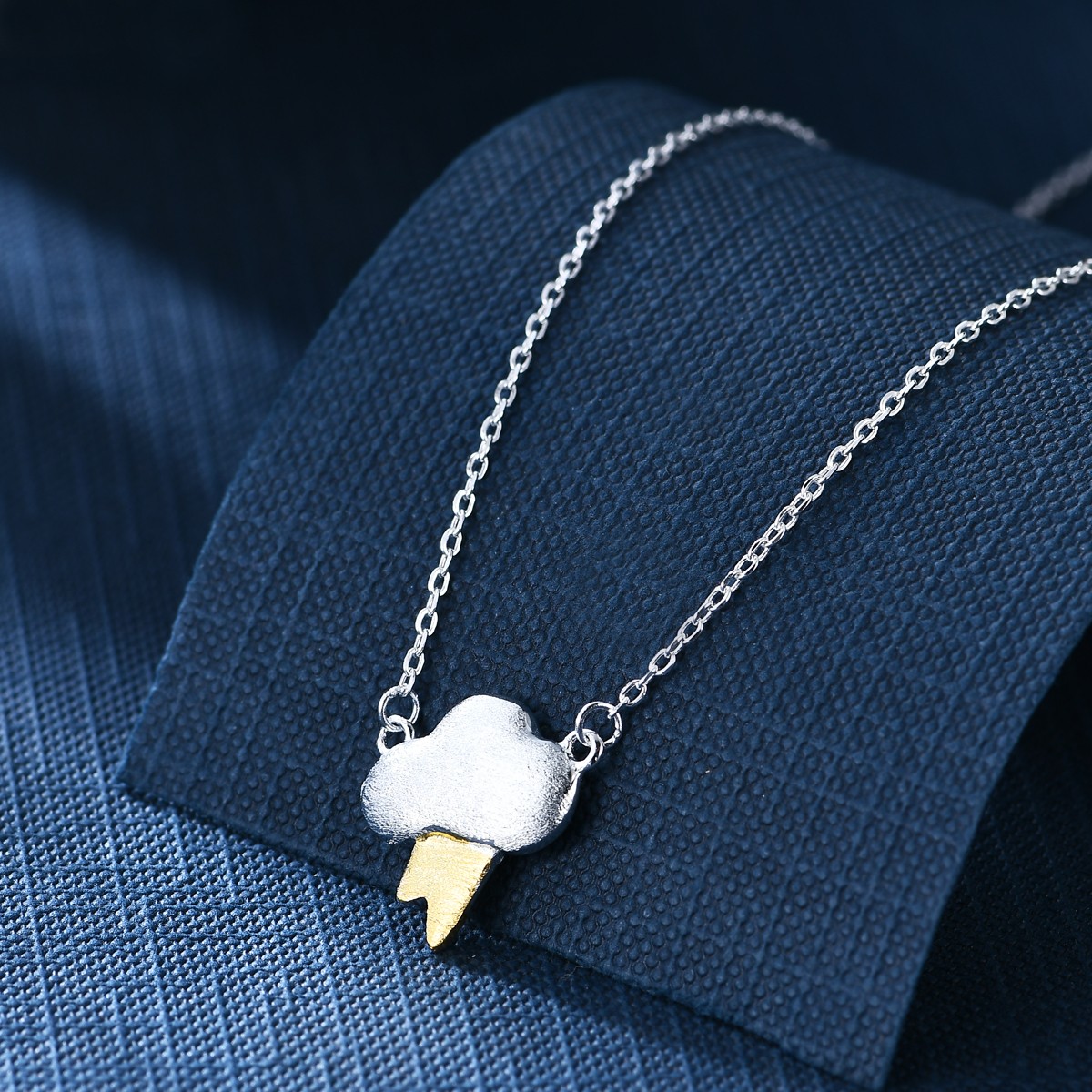 Anton Head Wolf S925 sterling silver niche design Lightning Personality Women's Necklace, free shipping starting from one piece detail image 1