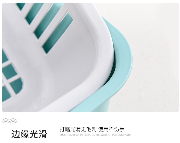 碗筷收纳分层沥水水萝 纯色带盖镂空设计水萝详情图7