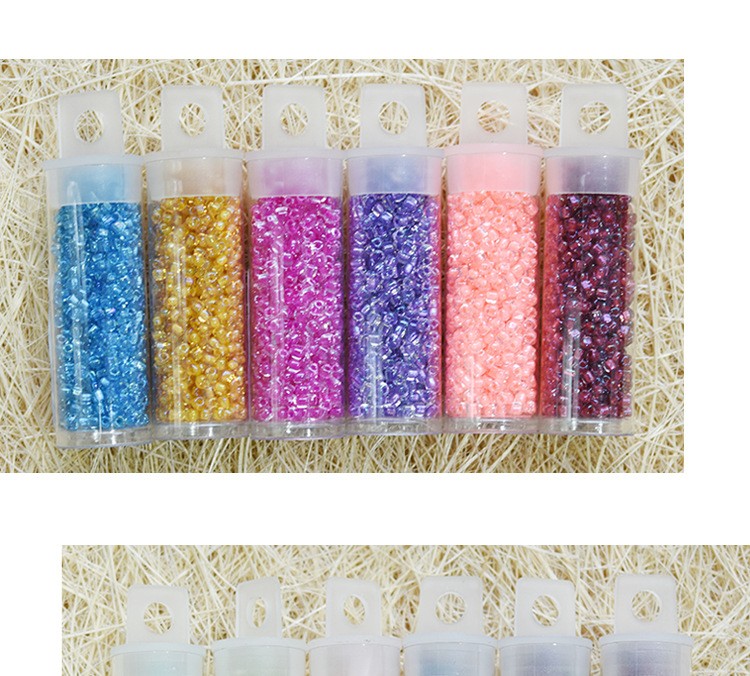 日本进口米珠透明塑料圆管带挂钩包装盒散珠配件详情图5