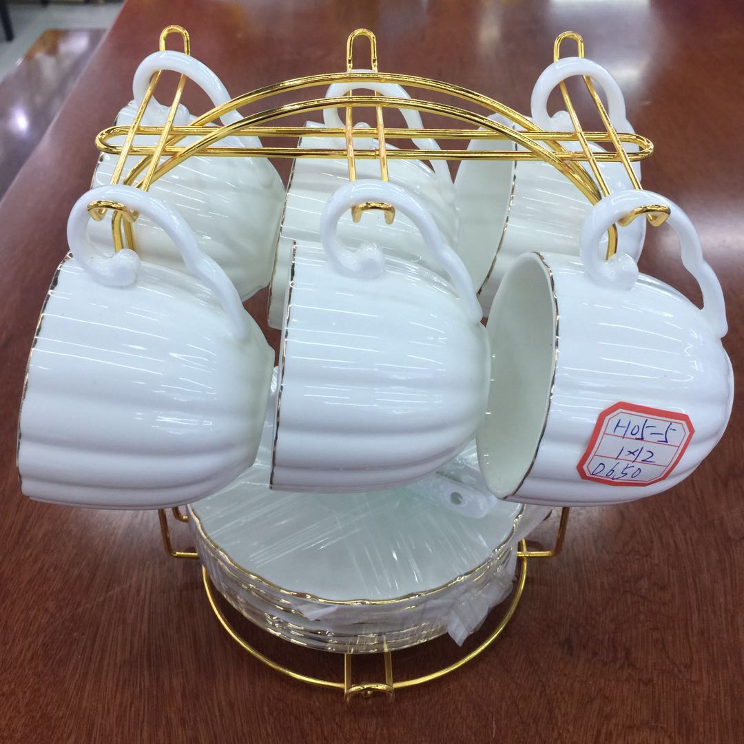 Ceramic Coffee Cup Saucer Set 6 Cups 6 Saucer Water Set A Set Of 12 Sets Minimum 120 Sets Of Shipping Retail Is Not Issued