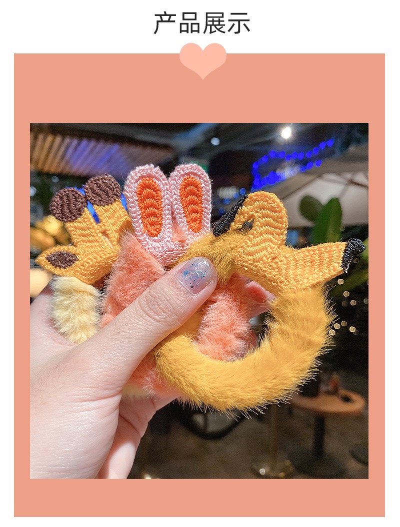Rabbit fur hair bands and ear rubber bands Item Picture