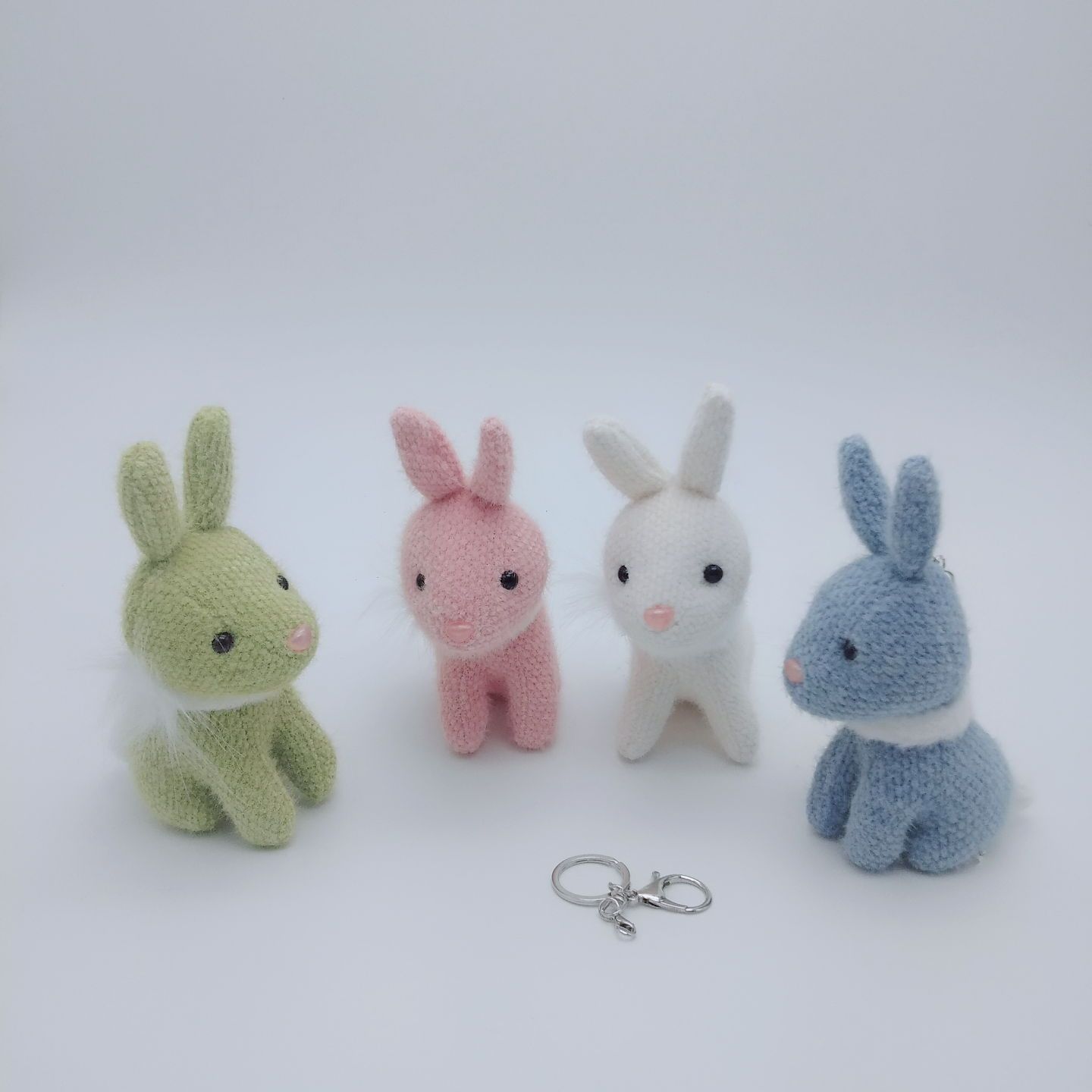 Cute plush cute rabbit pendant accessories bag key chain pendant Creative car key ring grab machine doll