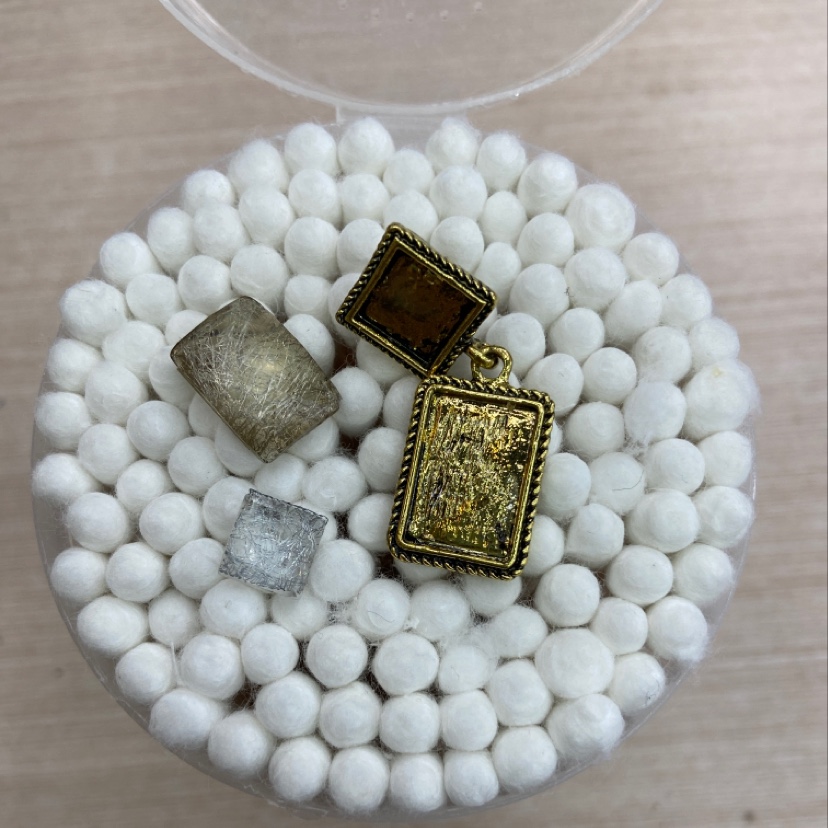 Factory direct sales of silk net square 8 earrings, hair accessories, DIY Boton accessories details Picture