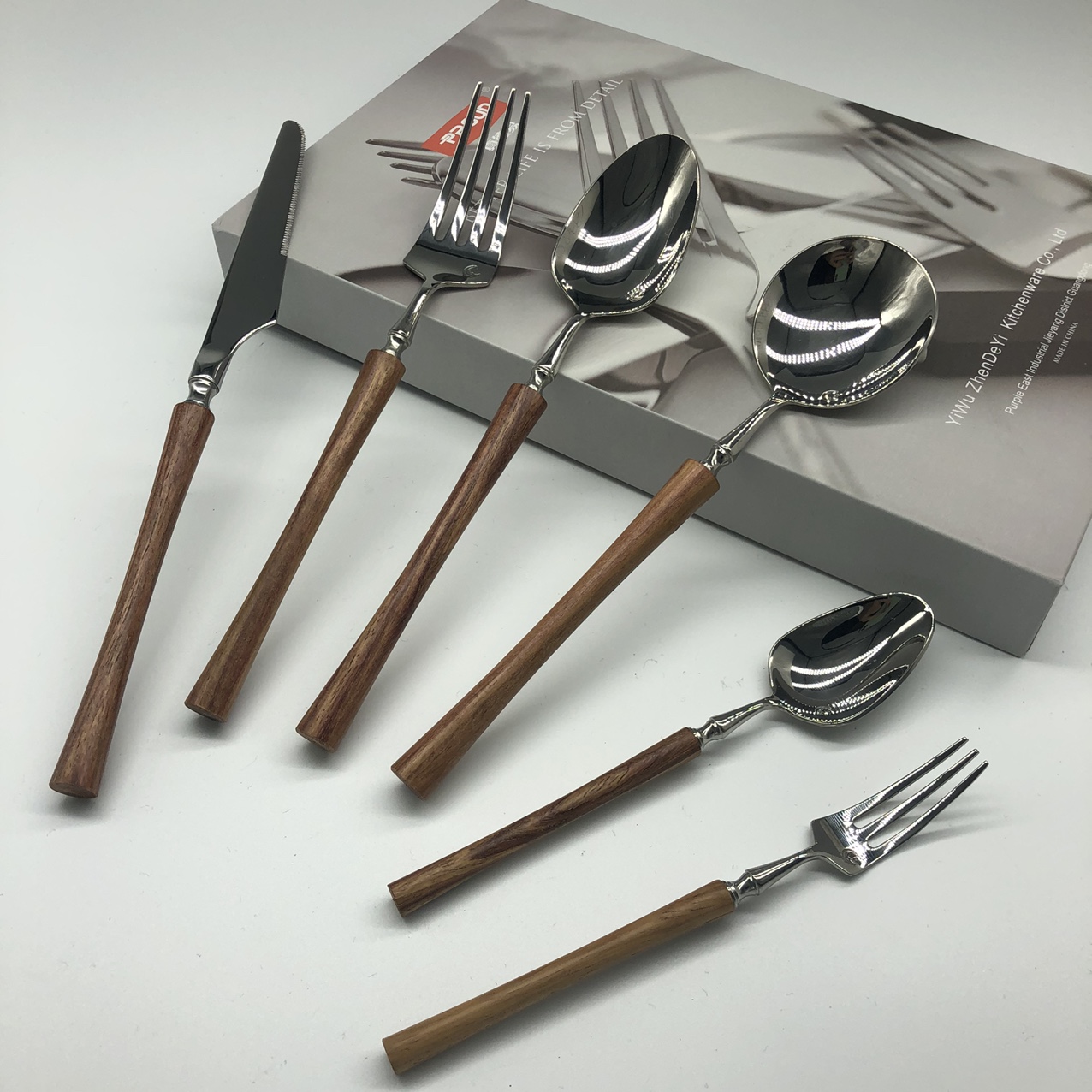 and appliances stainless steel tableware, 304 high-end west tableware, tableware, chicken wings wood knives and forks spoon spoon spoon spoon spoon, small waist spoon thumbnail