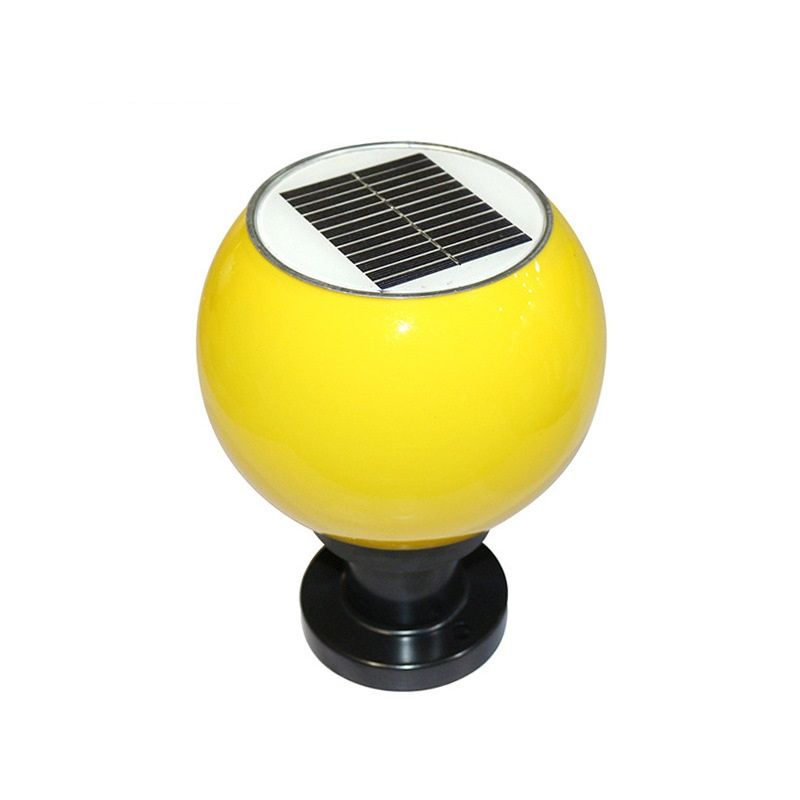 Solar spherical column lamp Acrylic lamp shade outdoor circular column lamp garden garden wall column lamp