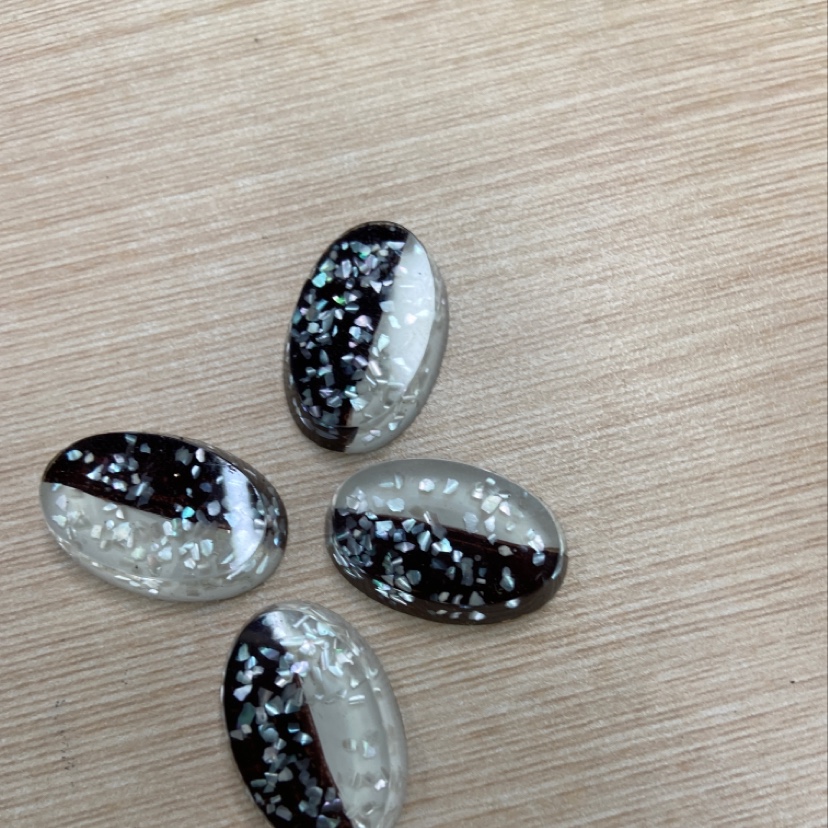 Manufacturers direct oval loose shell two - color hair clip earrings diy accessories thumbnail