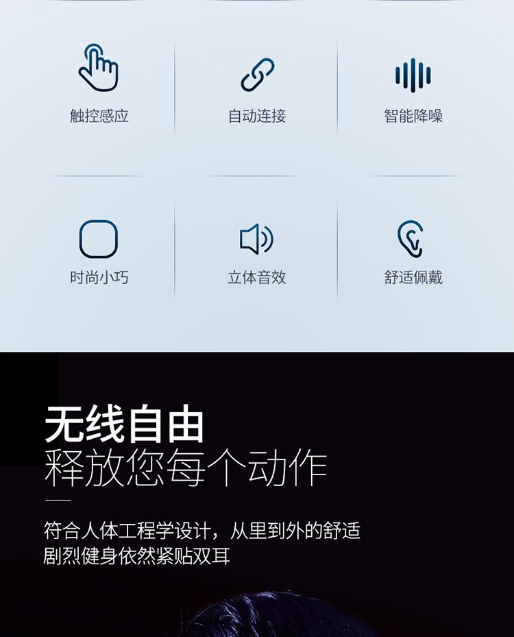 tws蓝牙耳机5.0双通话带座充立体声运动耳机 1:1触摸无线耳机蓝牙详情图3