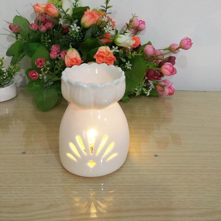 香薰莲花香炉居家摆件 固体茶蜡烛台雕刻工艺品详情图5