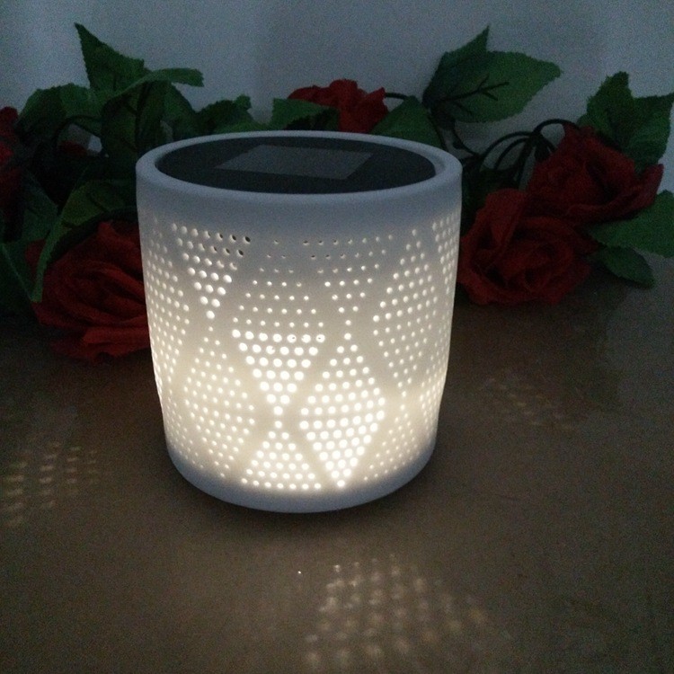 圆形太阳能陶瓷罐蜡烛杯陶瓷工艺品白瓷茶蜡烛台透光瓷器详情图1