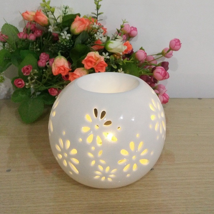 工艺品熏香炉精油灯茶香固体蜡容器德化陶瓷香薰小夜灯详情图2