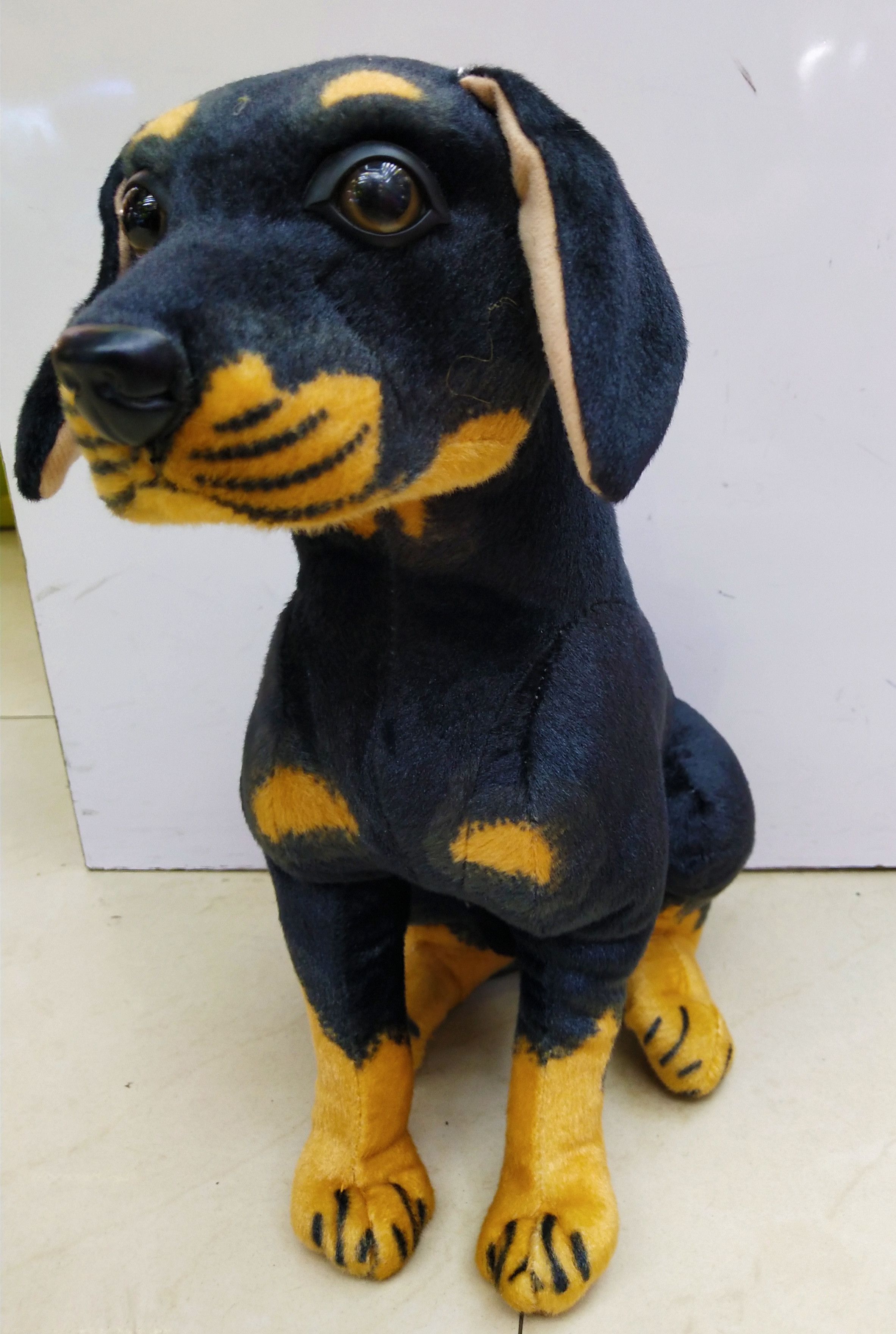 仿真毛绒玩具动物17号蹲黑狗节日礼物