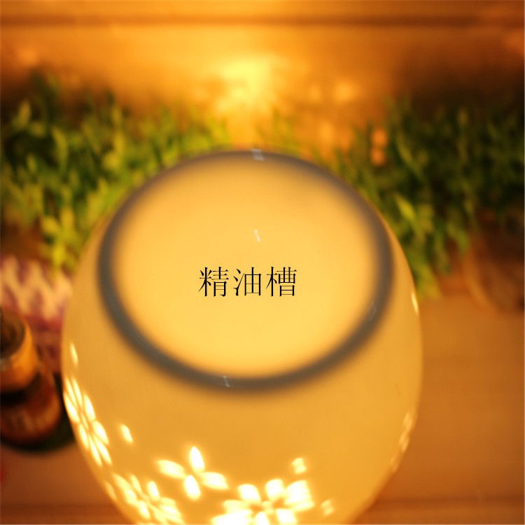 陶瓷工艺品茶蜡烛台镂空高温白瓷 固体蜡香精炉熏香详情图4