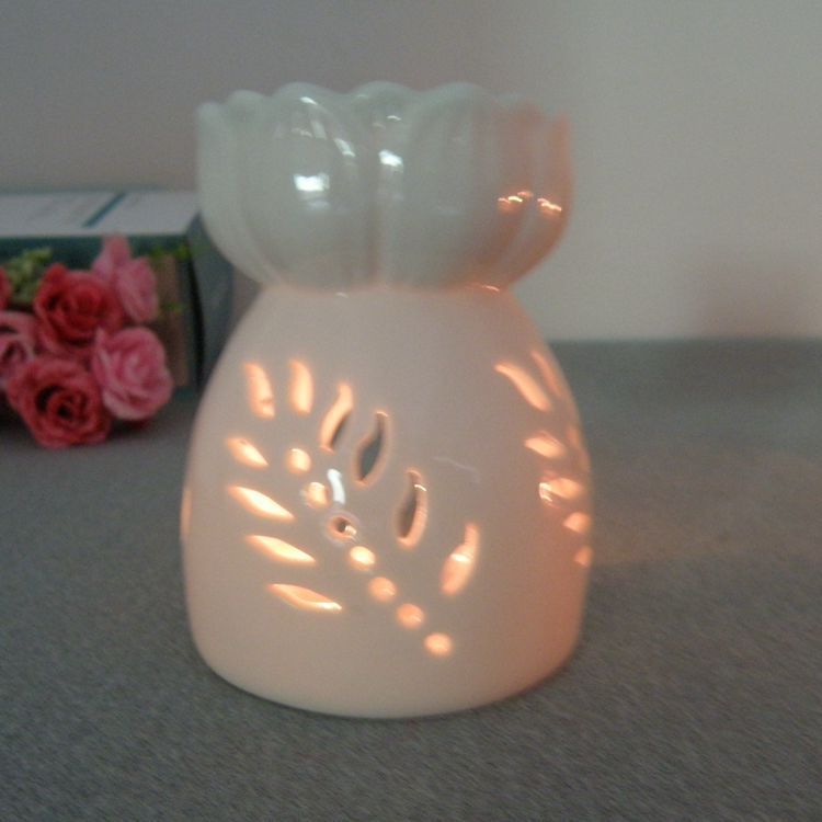 香薰莲花香炉居家摆件 固体茶蜡烛台雕刻工艺品