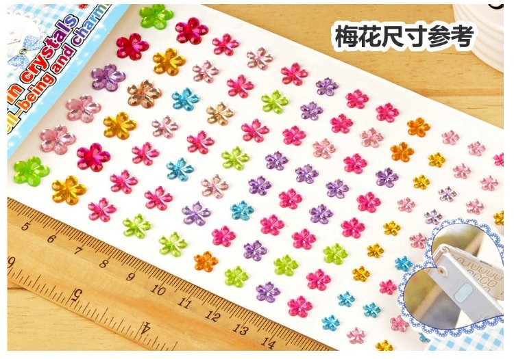 圆形爱心梅花方块钻贴水晶亚克力宝石装饰贴儿童DIY手工用品详情图5