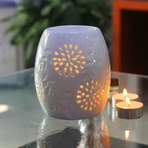 陶瓷工艺品茶蜡烛台镂空高温白瓷 固体蜡香精炉熏香